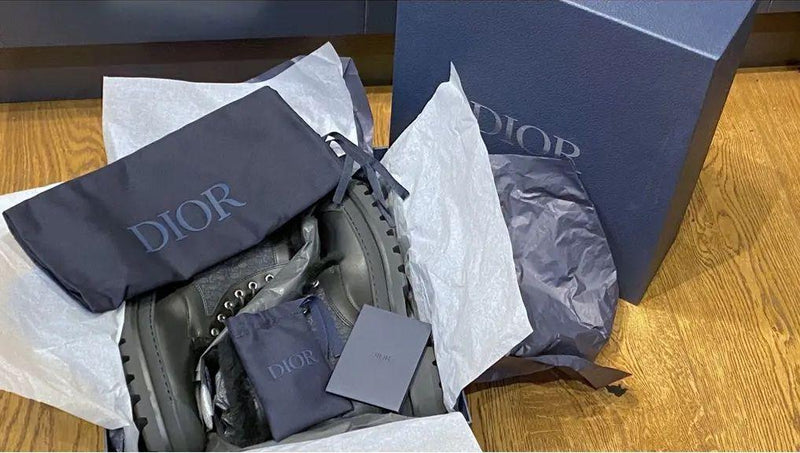 Dior Black Monogram Shearling Boots