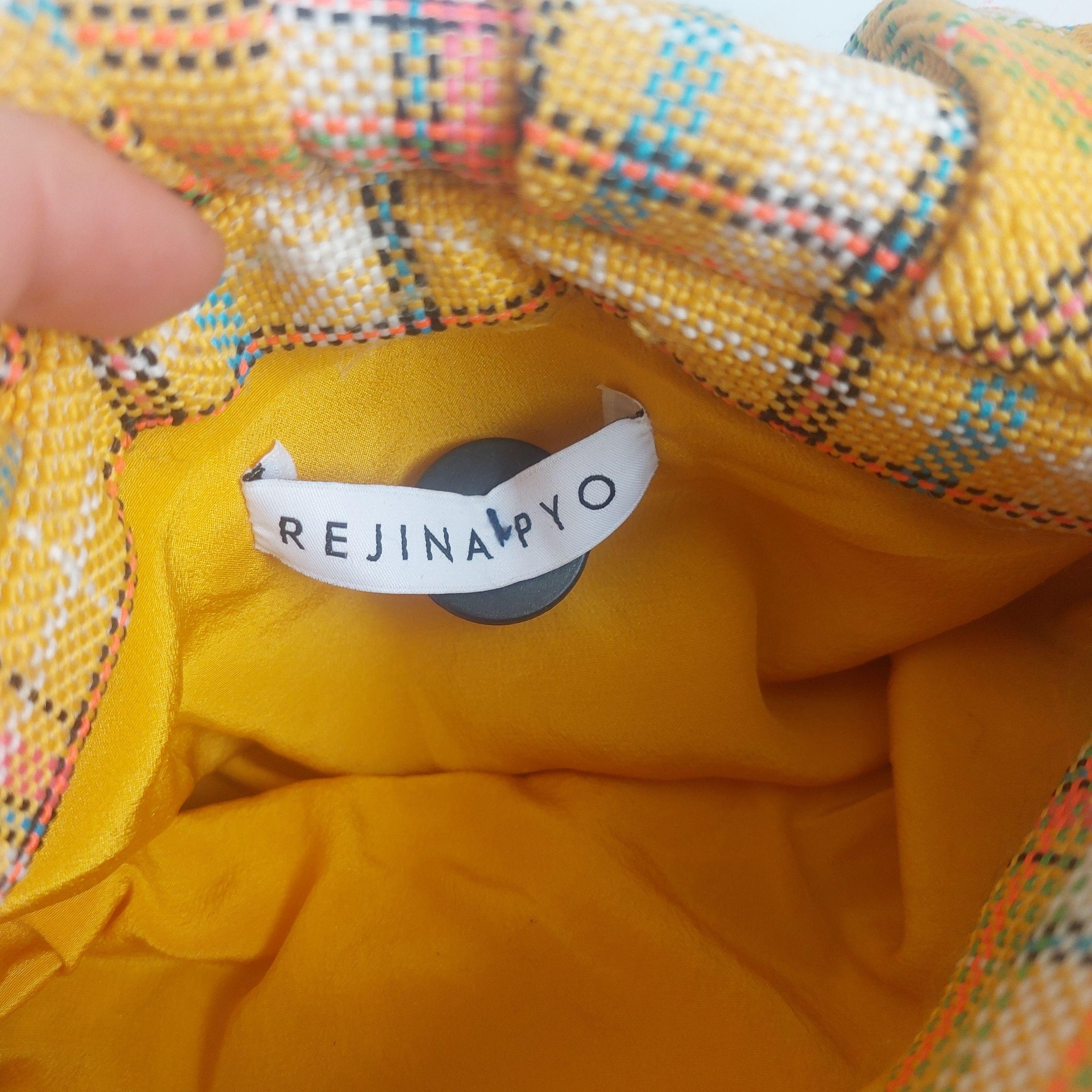 Yellow Nane Knotted Plaid Barrel Bag