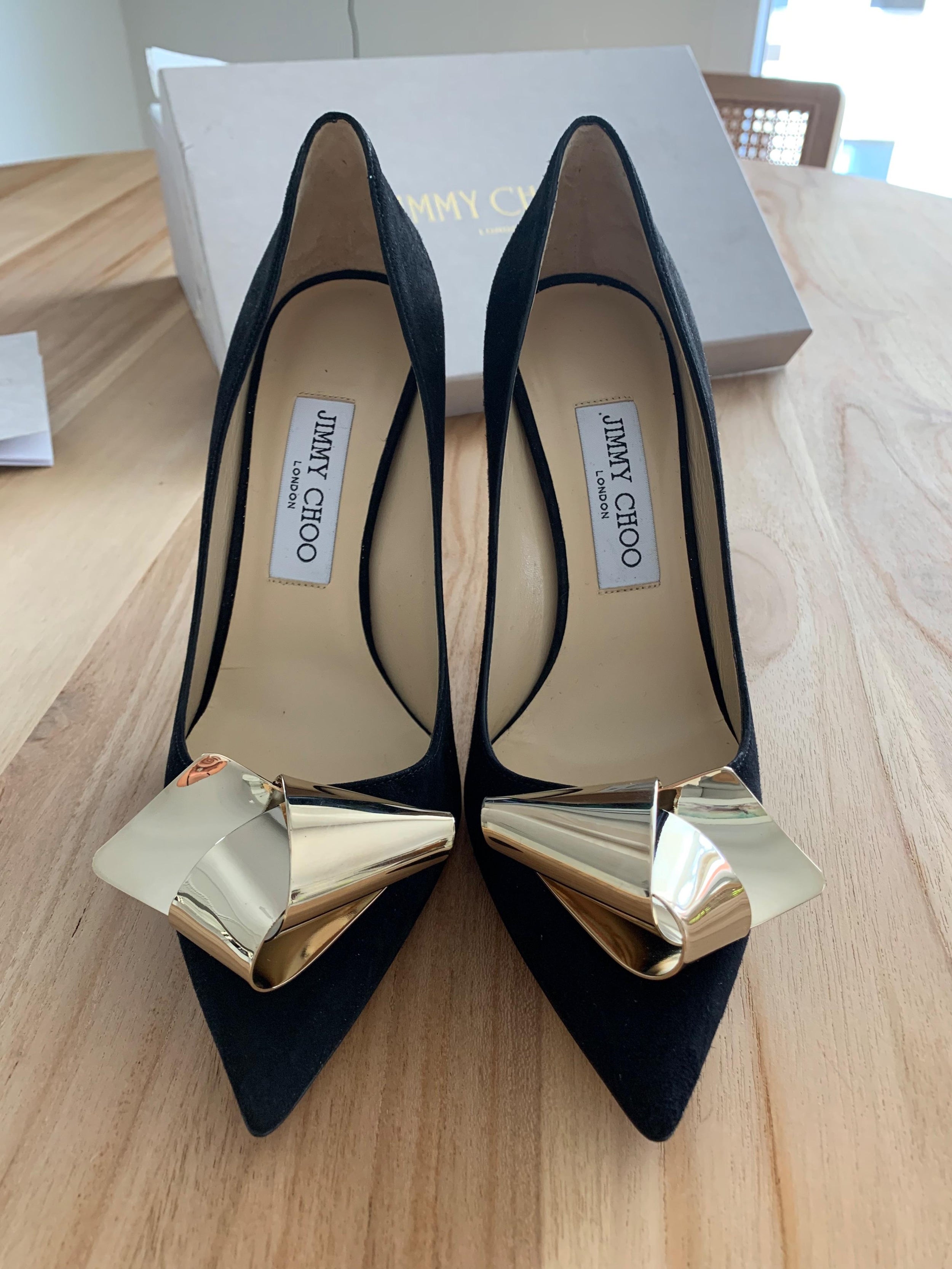 Vesna Black Suede 100mm Pumps