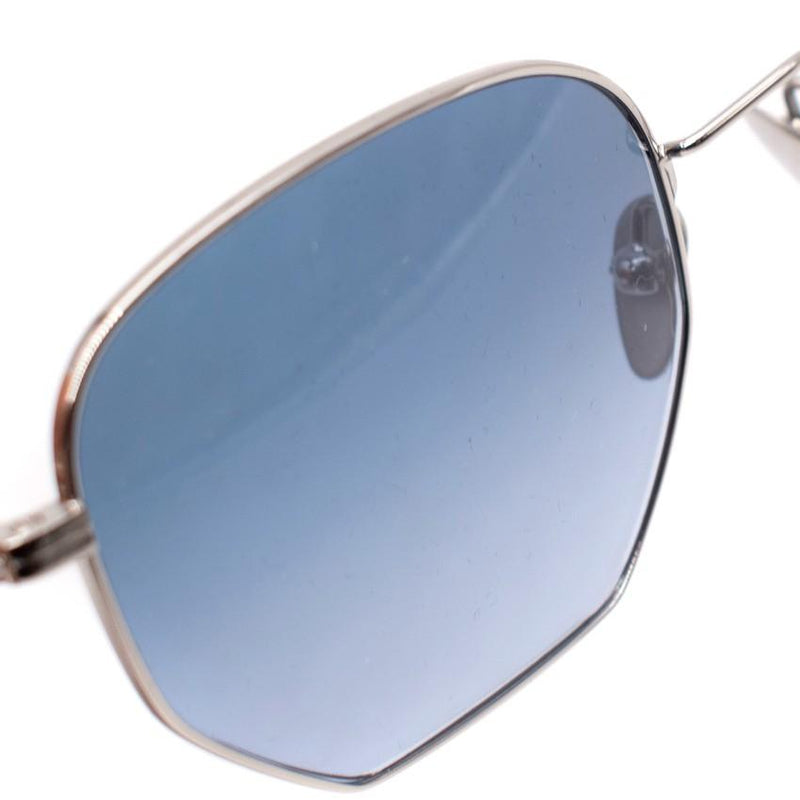 Garrett Leight Liberty Silver & Blue Gradient Octagonal Sunglasses