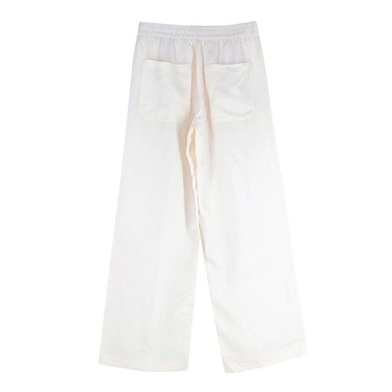 Massimo Dutti Cream Twill Wide Leg Trousers
