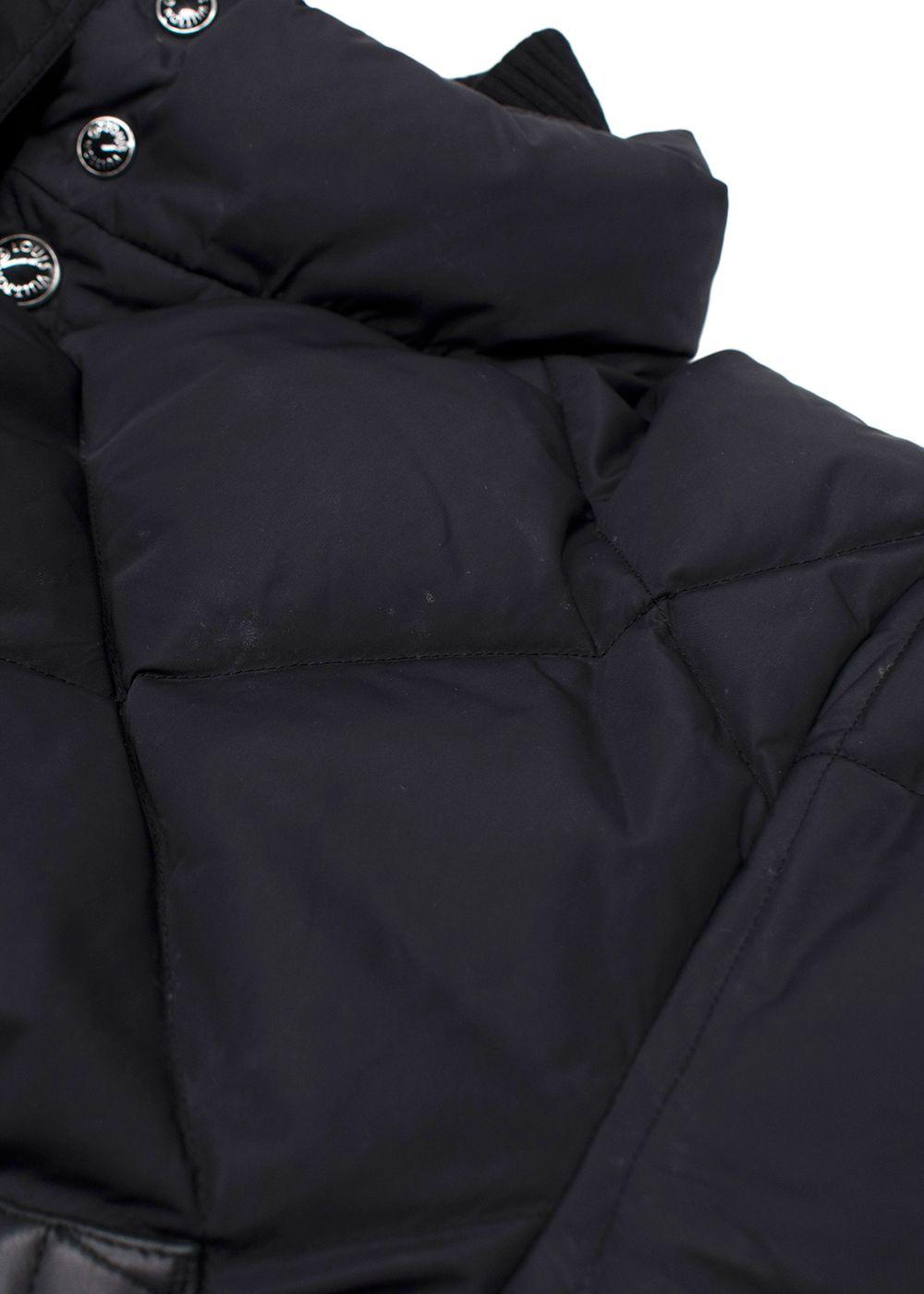 Louis Vuitton Kid's Black Quilted Jacket With Leather Pockets