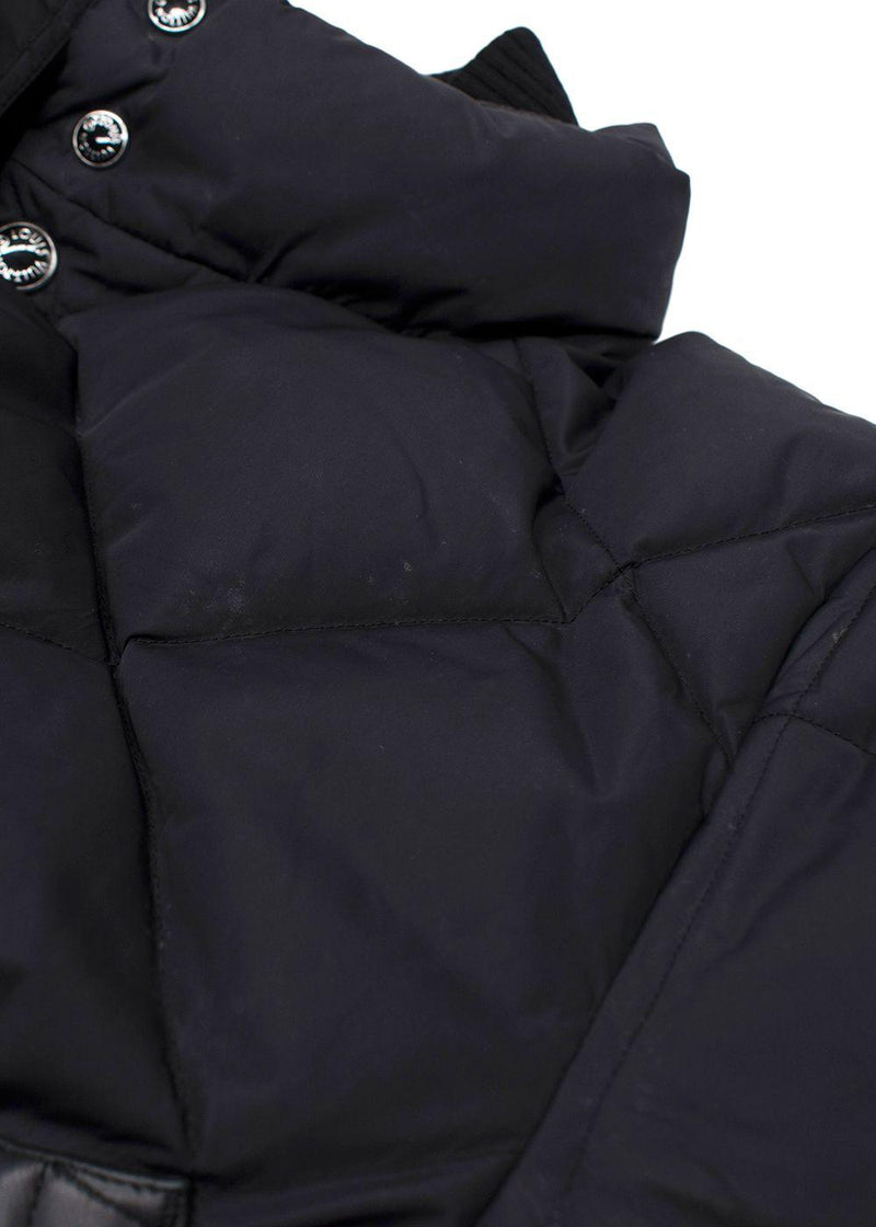 Louis Vuitton Kid's Black Quilted Jacket With Leather Pockets