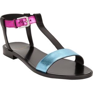 SAINT LAURENT Nu Pied T-strap Flat Sandal Shoe Flat
