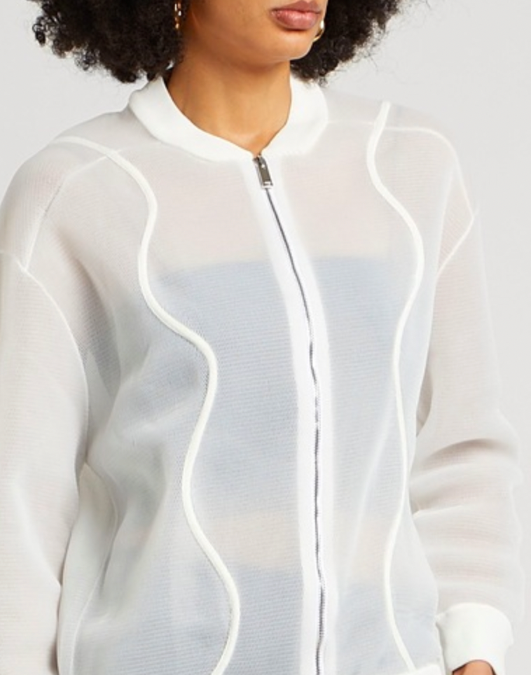 Stella McCartney Cream Netted Bomber Jacket