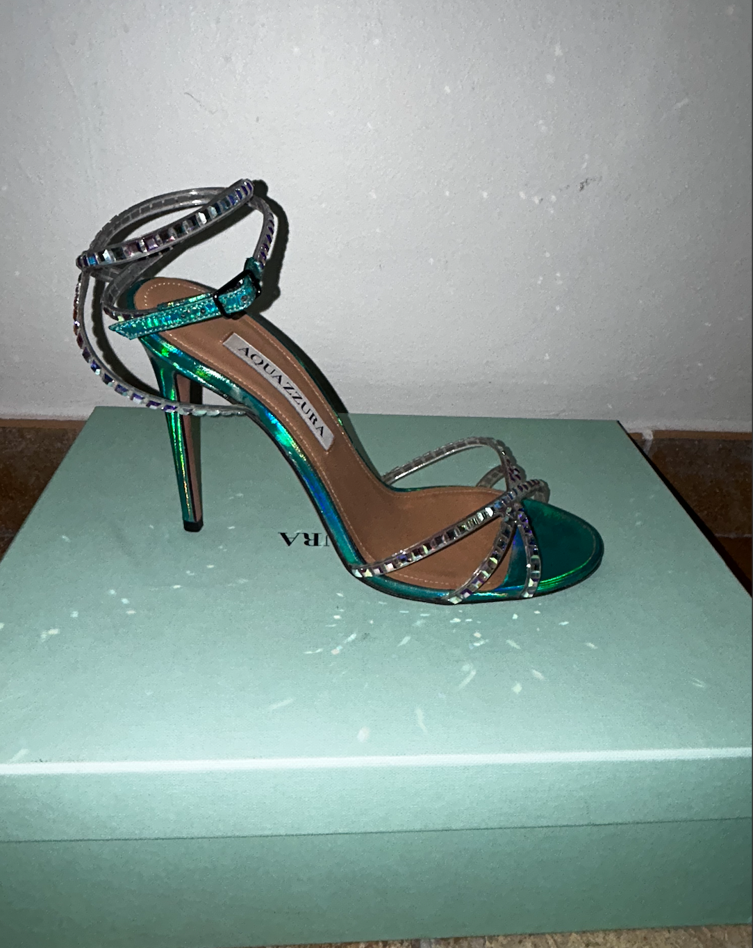 Crystal Embellished Dance Plexi Sandals