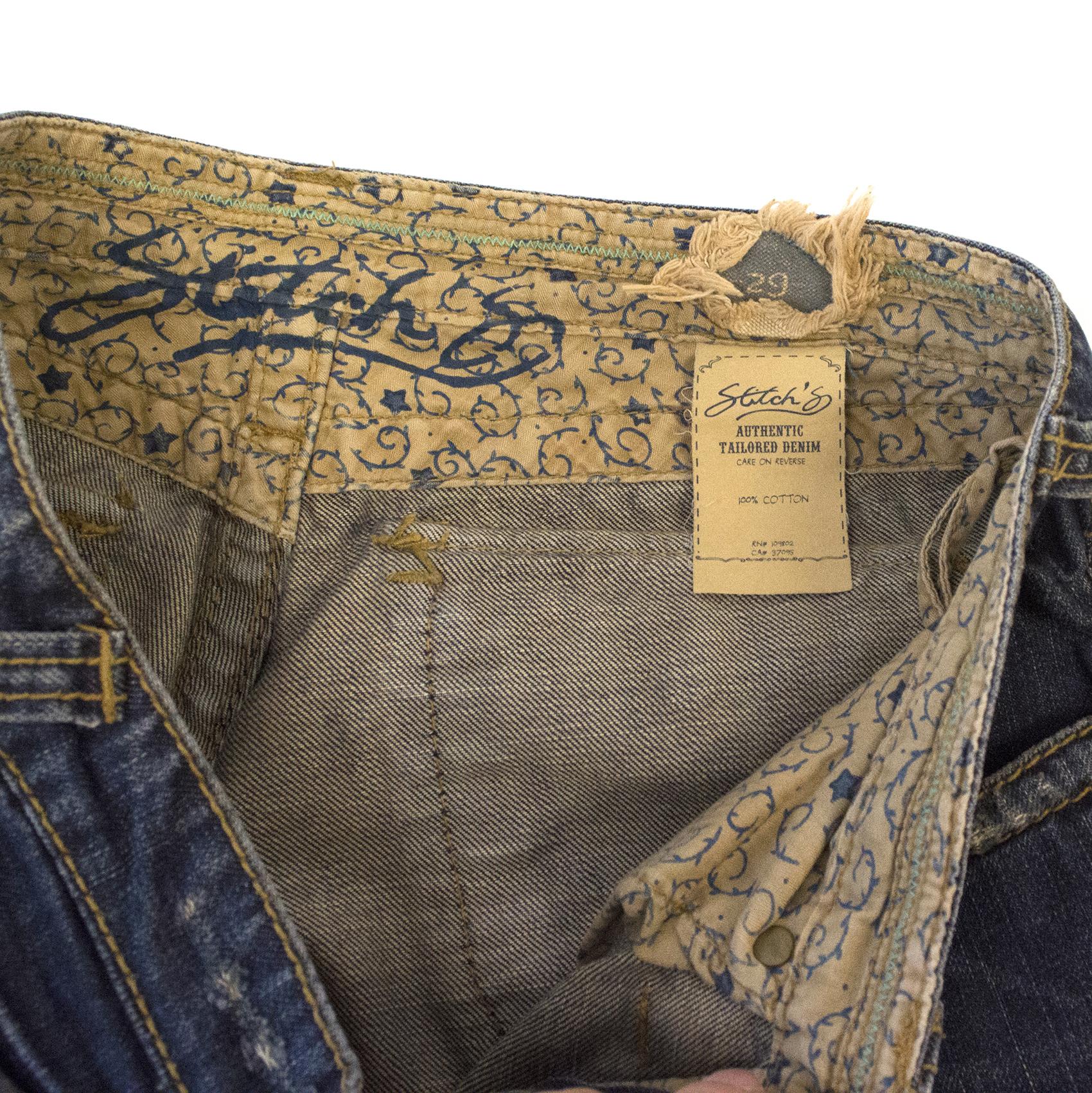 Stitch's Denim Distressed Style Jeans