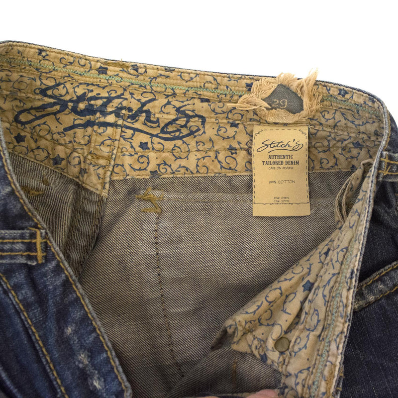 Stitch's Denim Distressed Style Jeans