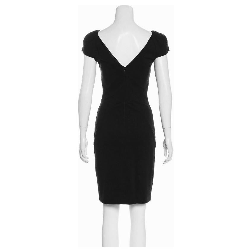 DVF little black boatneck pencil dress
