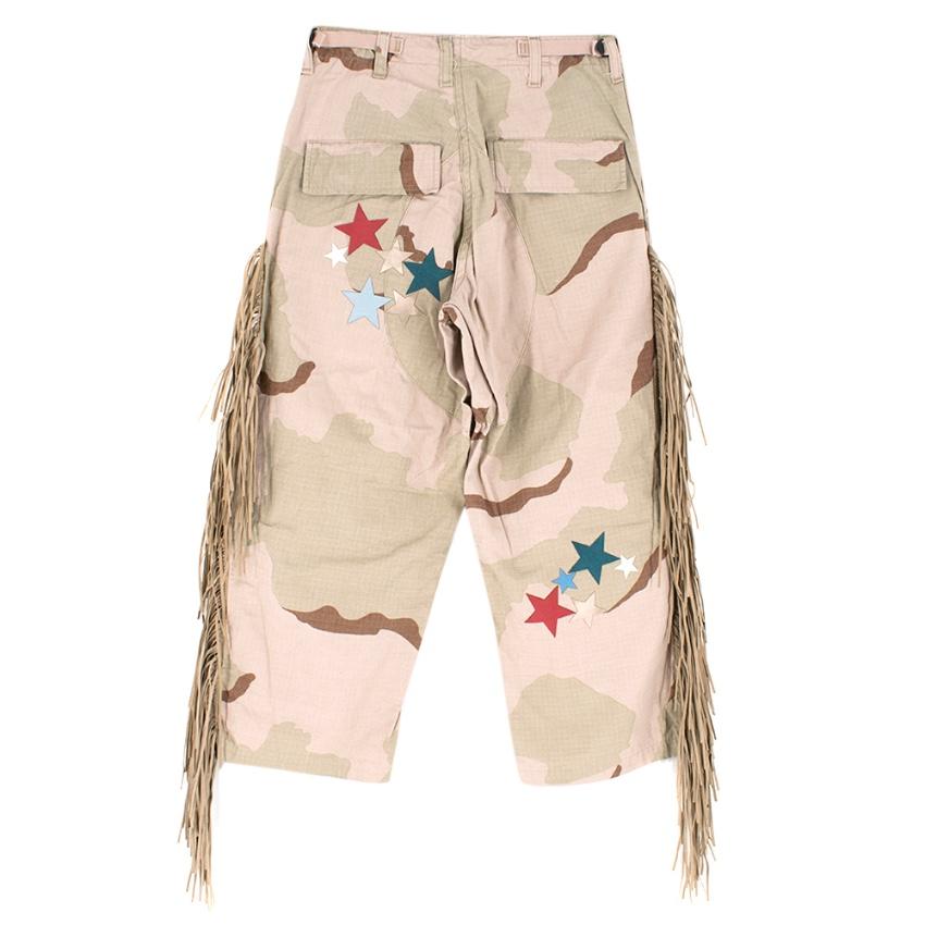 That's It! Folks Green Camo Cotton Blend Star Patches & Fringe