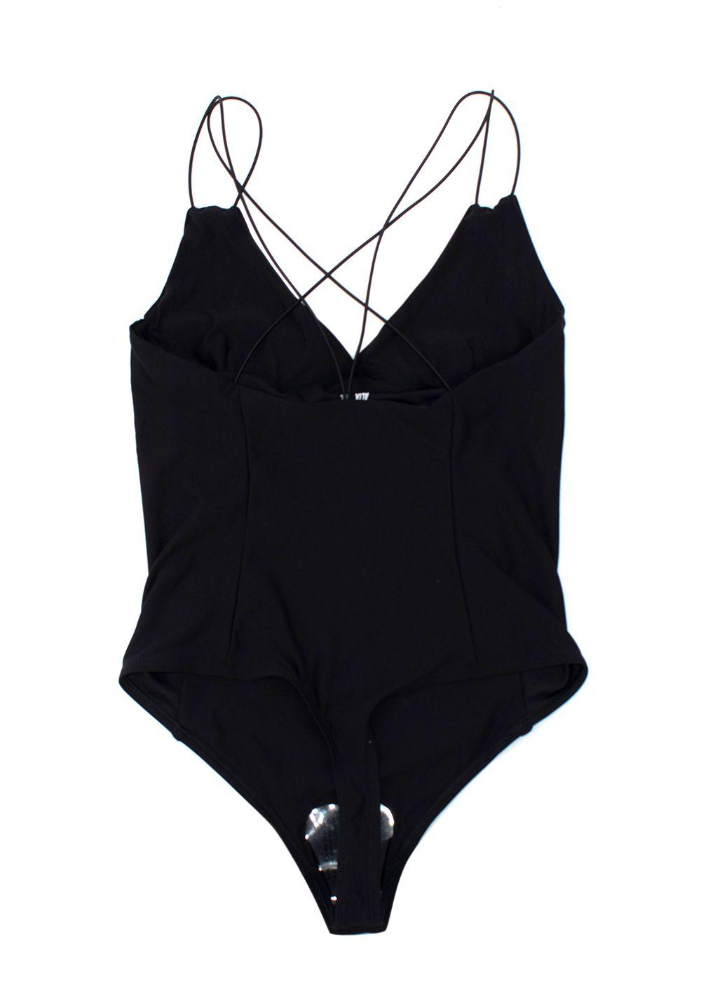 Alix NYC Black Cross Strap Medina Bodysuit
