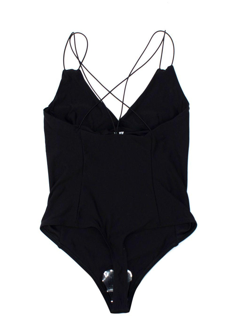 Alix NYC Black Cross Strap Medina Bodysuit