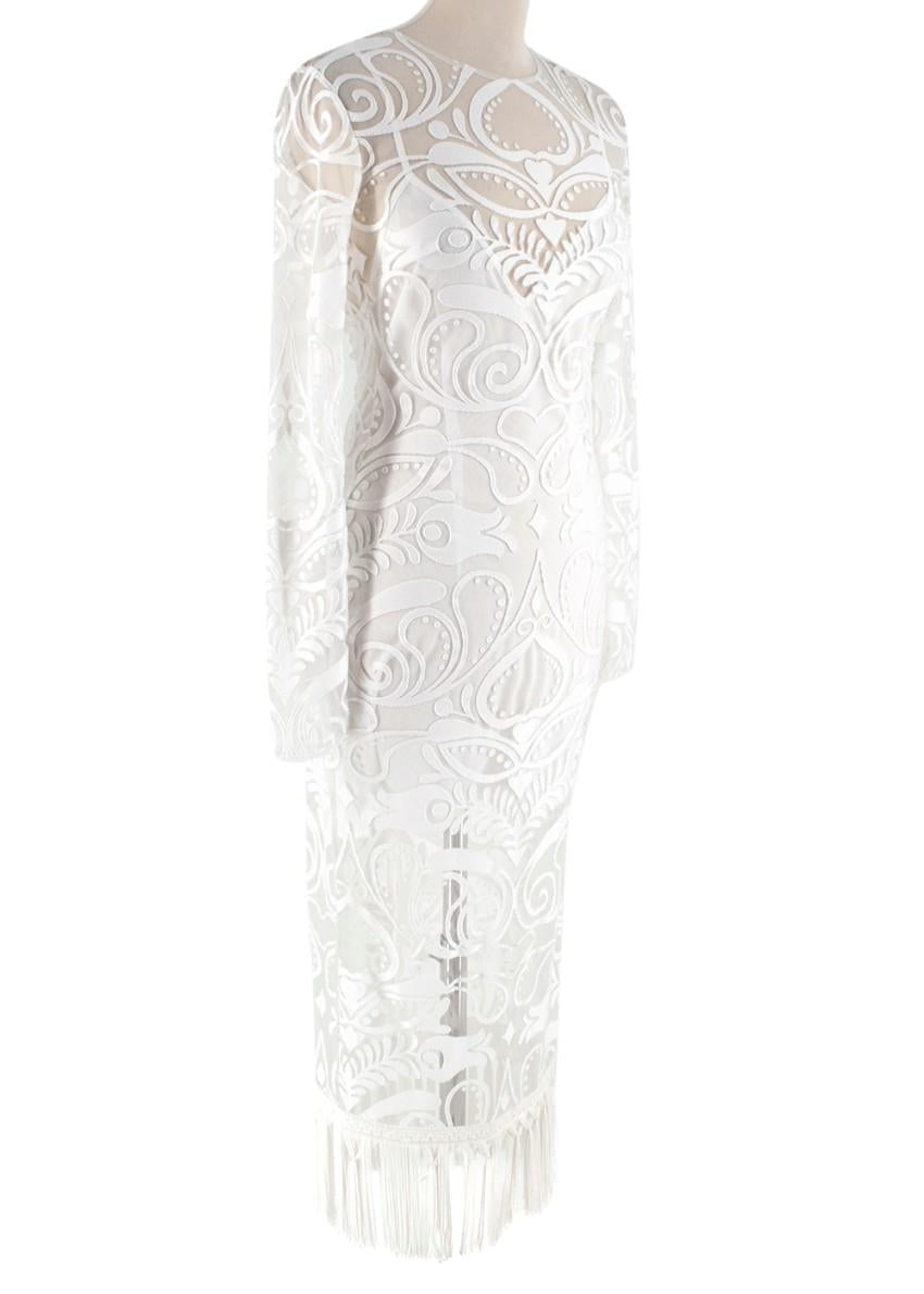 Alice McCall Tattoo Lady White Lace Long Sleeve Dress