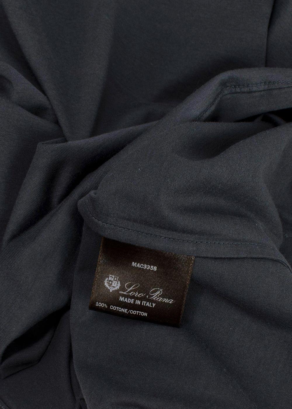 Loro Piana Charcoal Grey Cotton T-Shirt