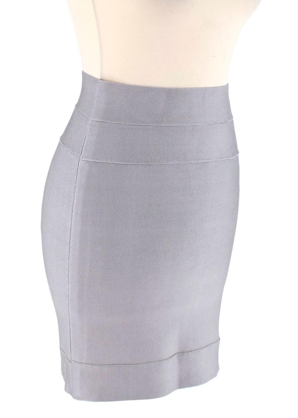 Dove Grey Stretch Knit Bandage Skirt
