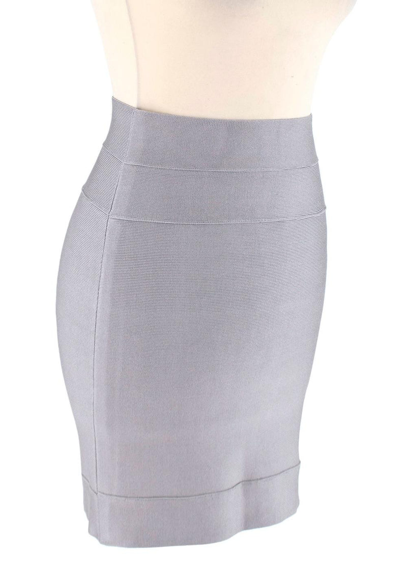 Dove Grey Stretch Knit Bandage Skirt