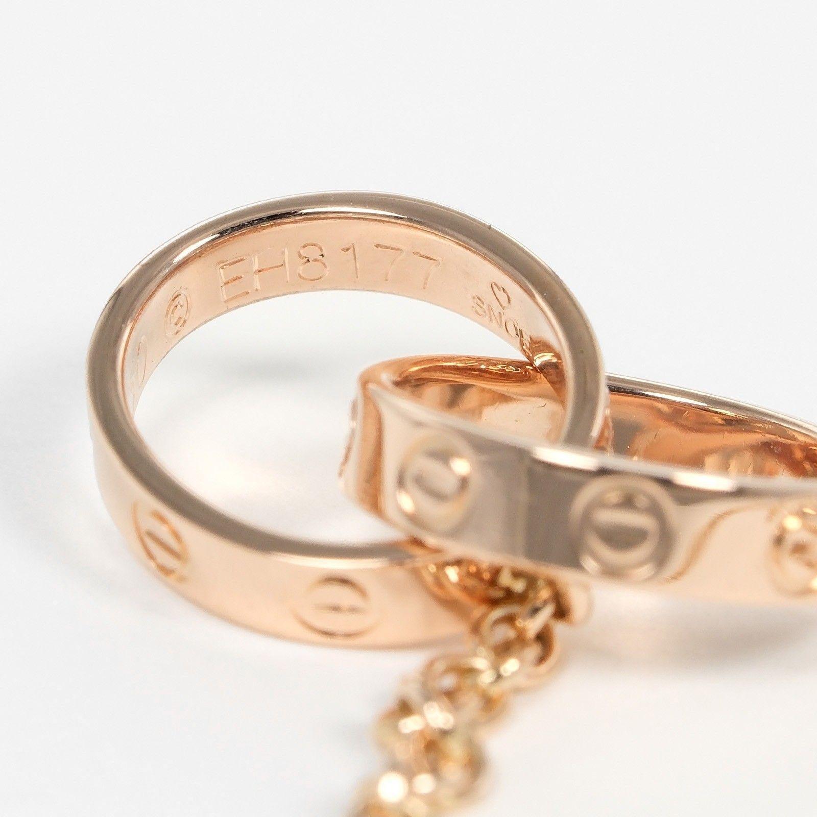 Cartier Rose Gold Intertwined Love Ring Necklace