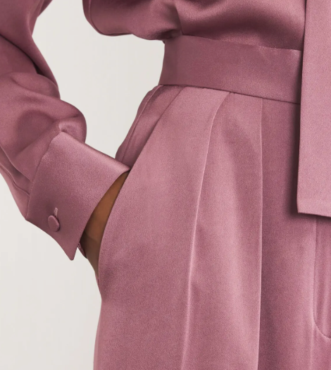 Alex Perry  Satin Crepe Wide-Leg Trousers