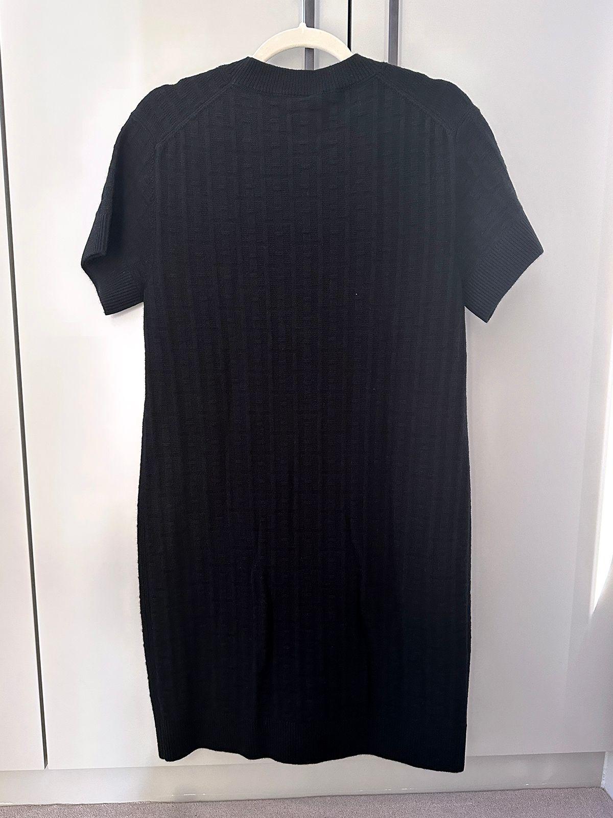 Hermes Black H Embossed Wool Dress