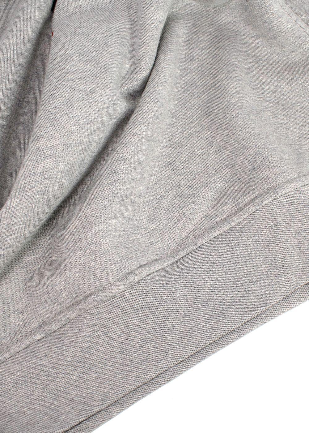 Hermes Grey Crewneck Jumper with Leather Detailing