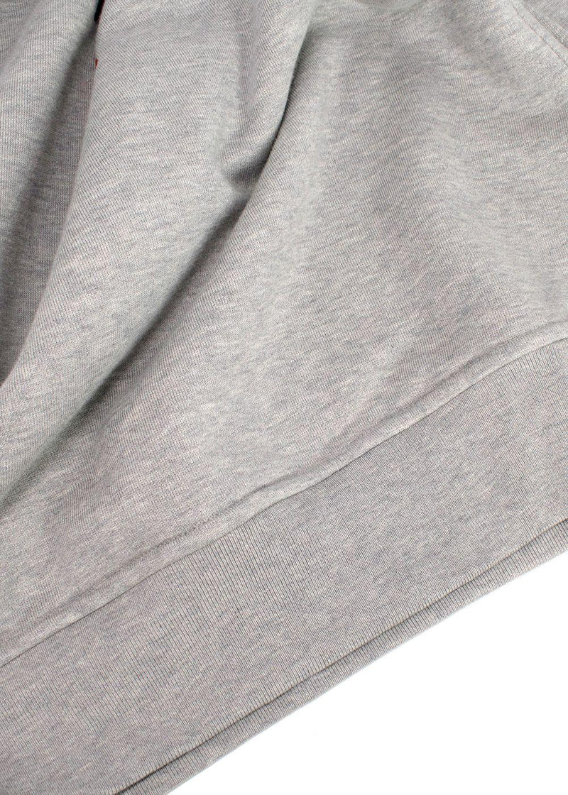 Hermes Grey Crewneck Jumper with Leather Detailing