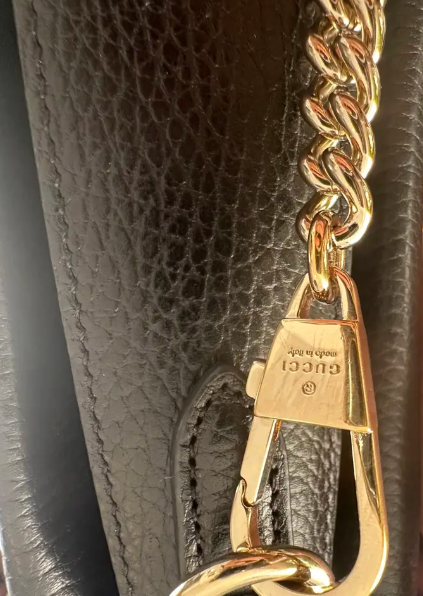 Gucci Black Leather Interlocking  Crossbody Bag
