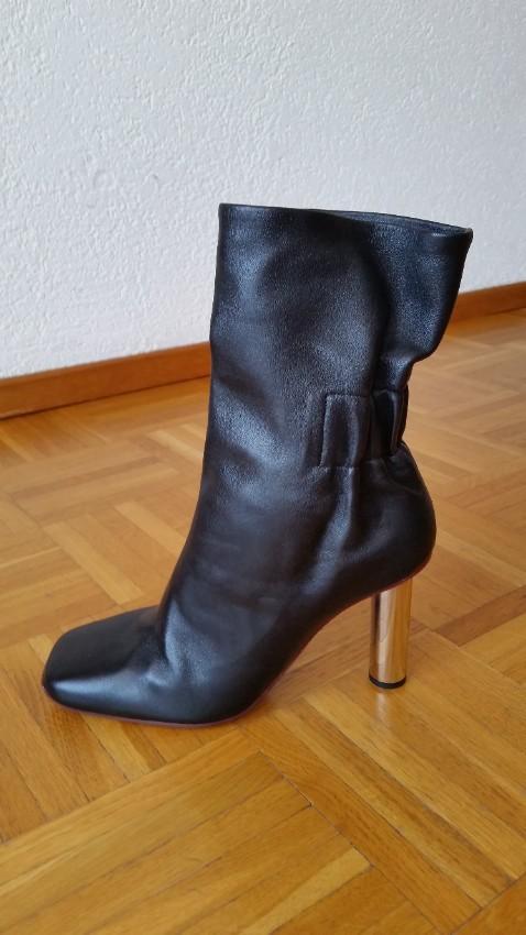 Proenza Schouler 100mm Leather Ankle Boots W/ Metal Heel