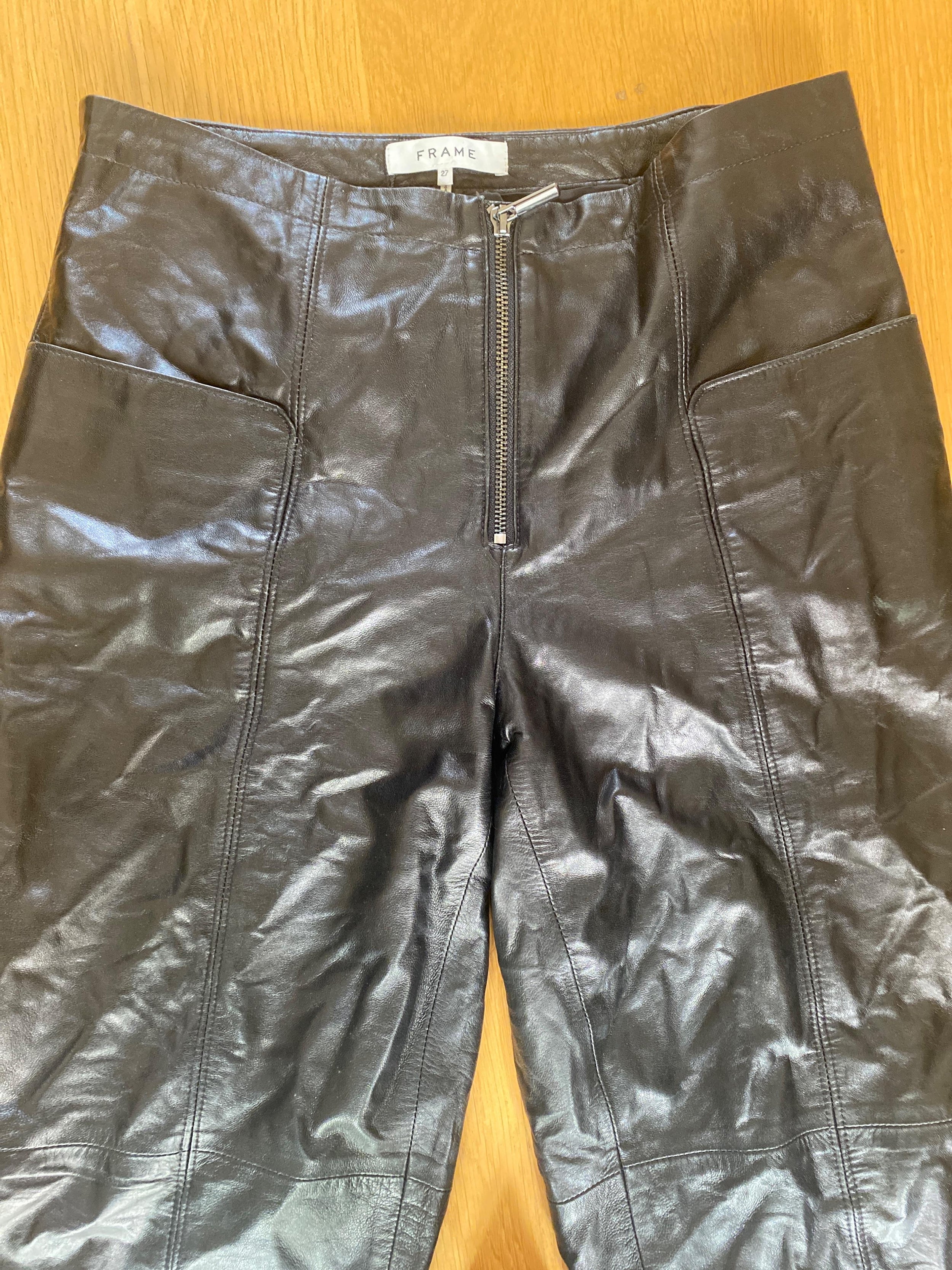 Cropped Leather Trousers
