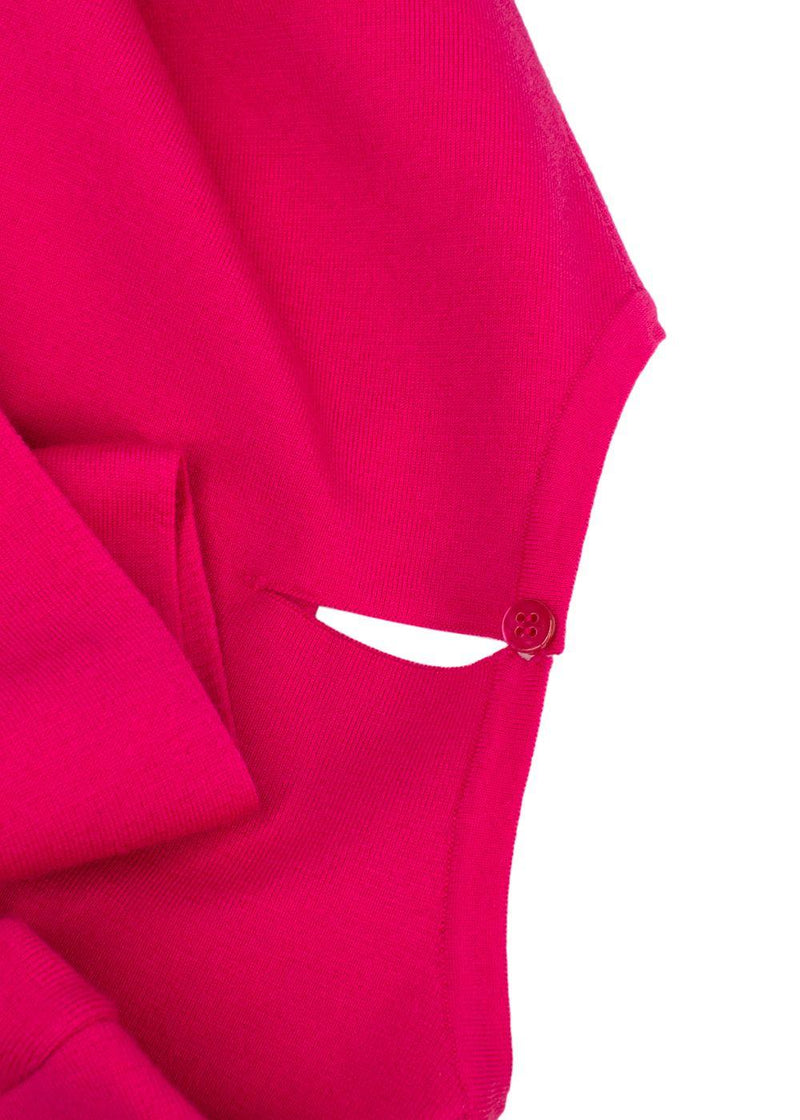 Carolina Herrera Hot Pink Wool Blend Flared Sleeve Top