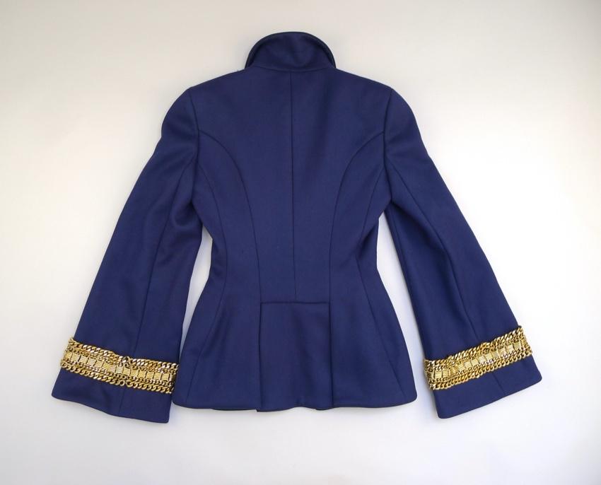 Alexander McQueen Blue Military Double Breasted Jacket