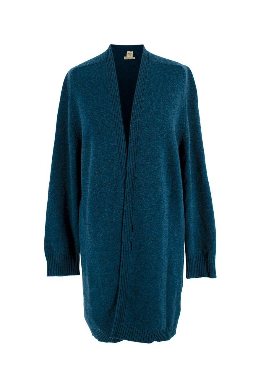 Hermes Teal Cashmere Longline Cardigan