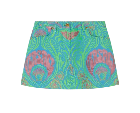 Versace Multicoloured Logo Mini Skirt