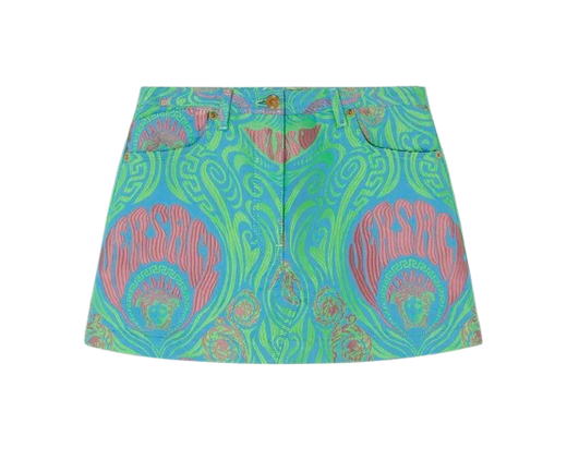 Versace Multicoloured Logo Mini Skirt