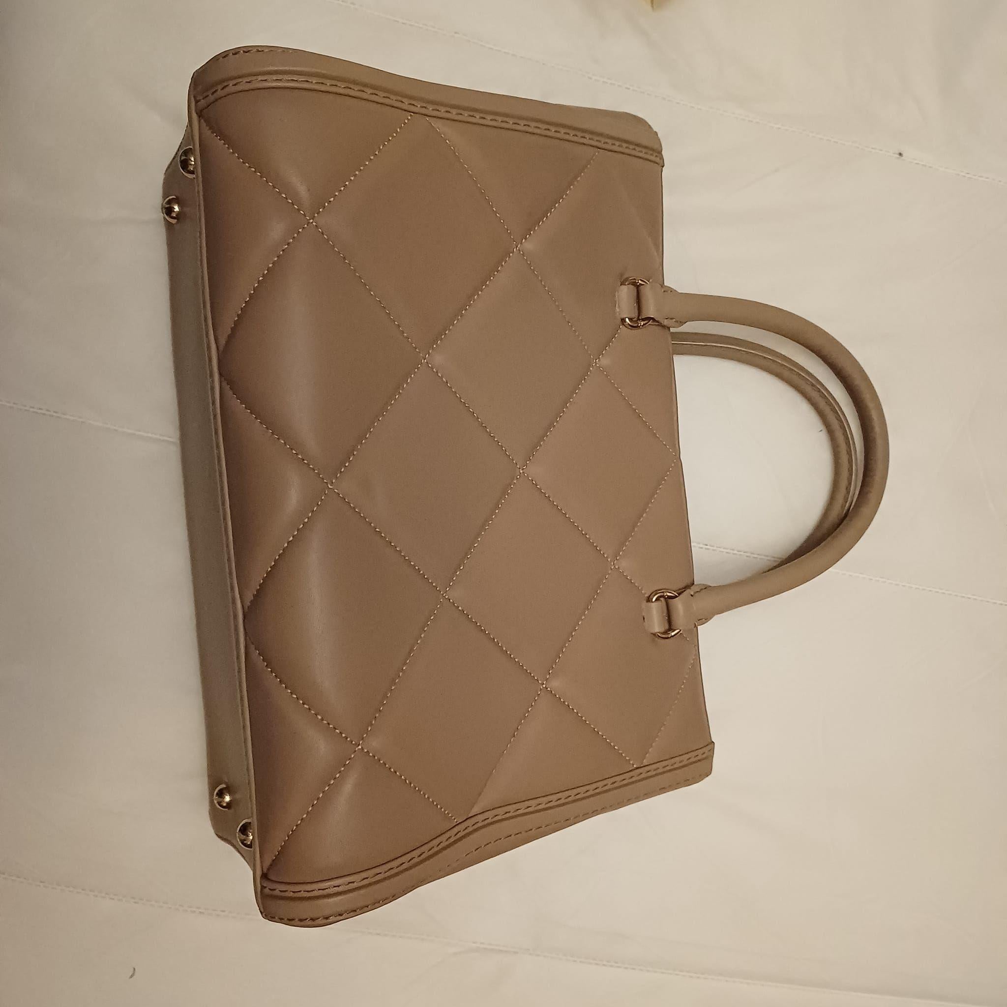 Carolina Herrera Tan Quilted Shoulder Bag