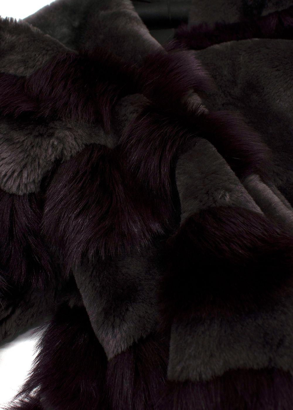 Liska Purple Reversible Lambskin / Fur Coat