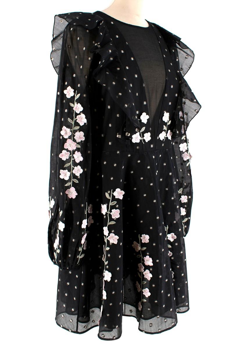 Giambattista Valli x H&M Black Lace Floral Embroidery Dress