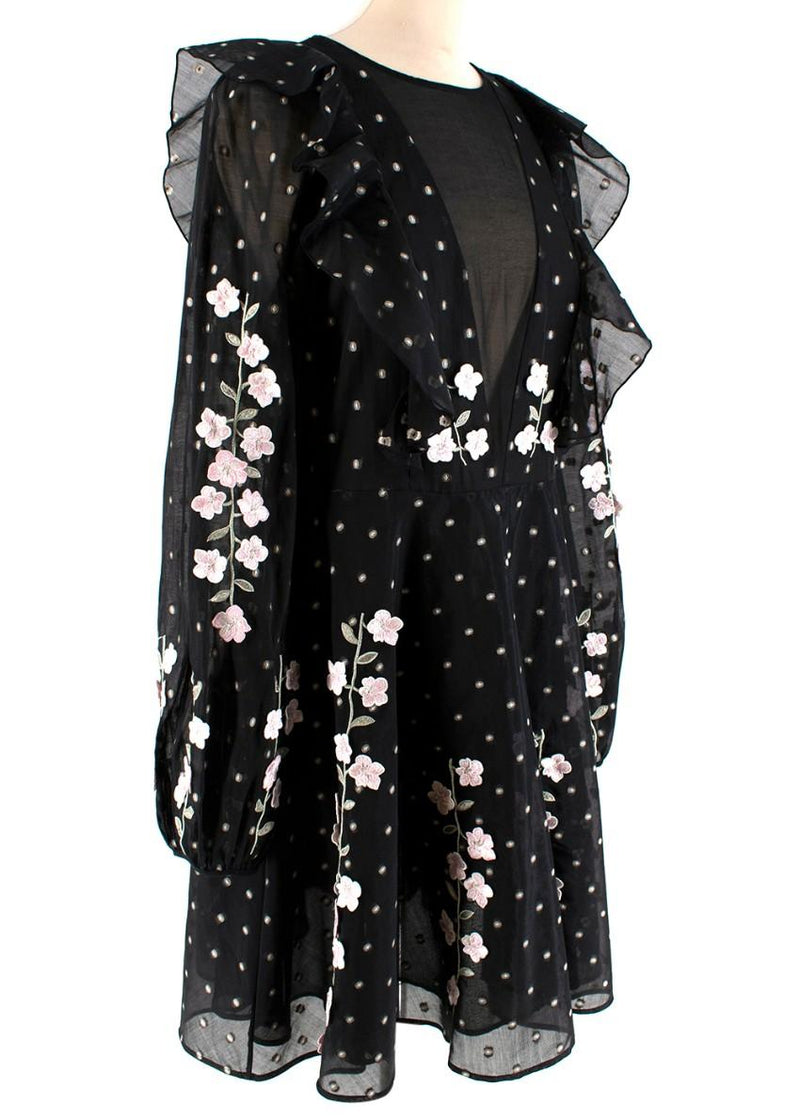 Giambattista Valli x H&M Black Lace Floral Embroidery Dress