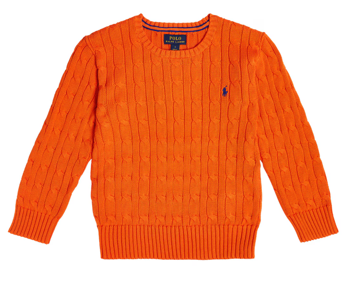 Polo Ralph Lauren Kids  Orange Cable Knit Jumper