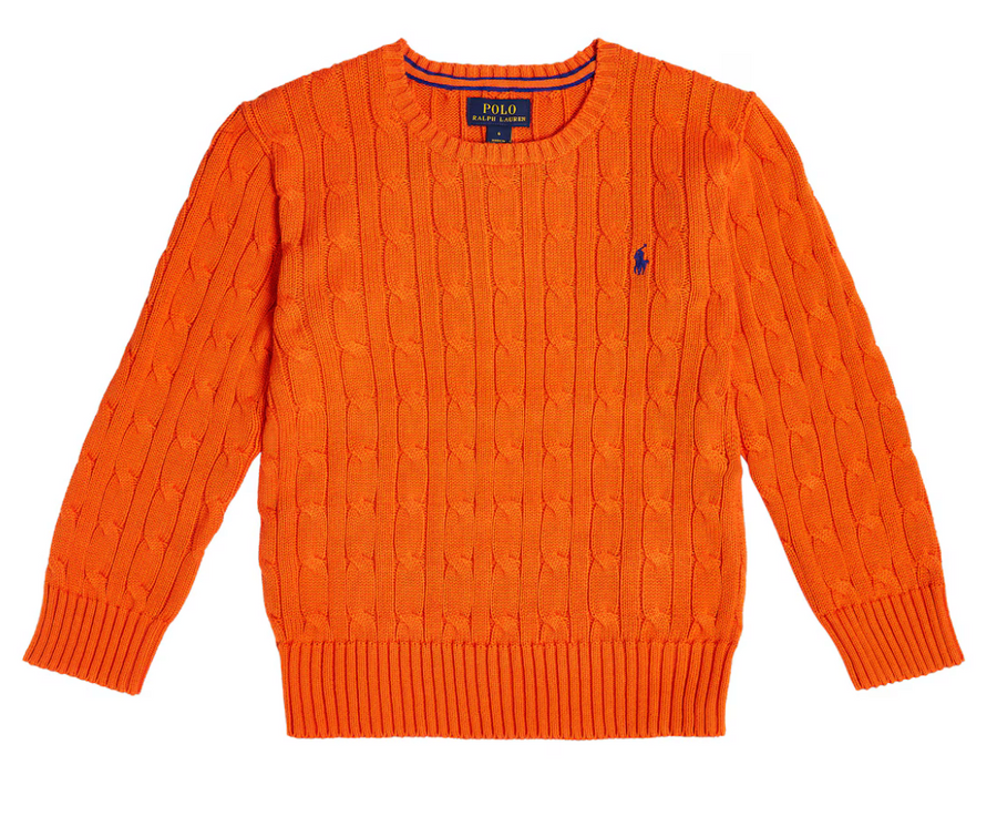 Polo Ralph Lauren Kids  Orange Cable Knit Jumper
