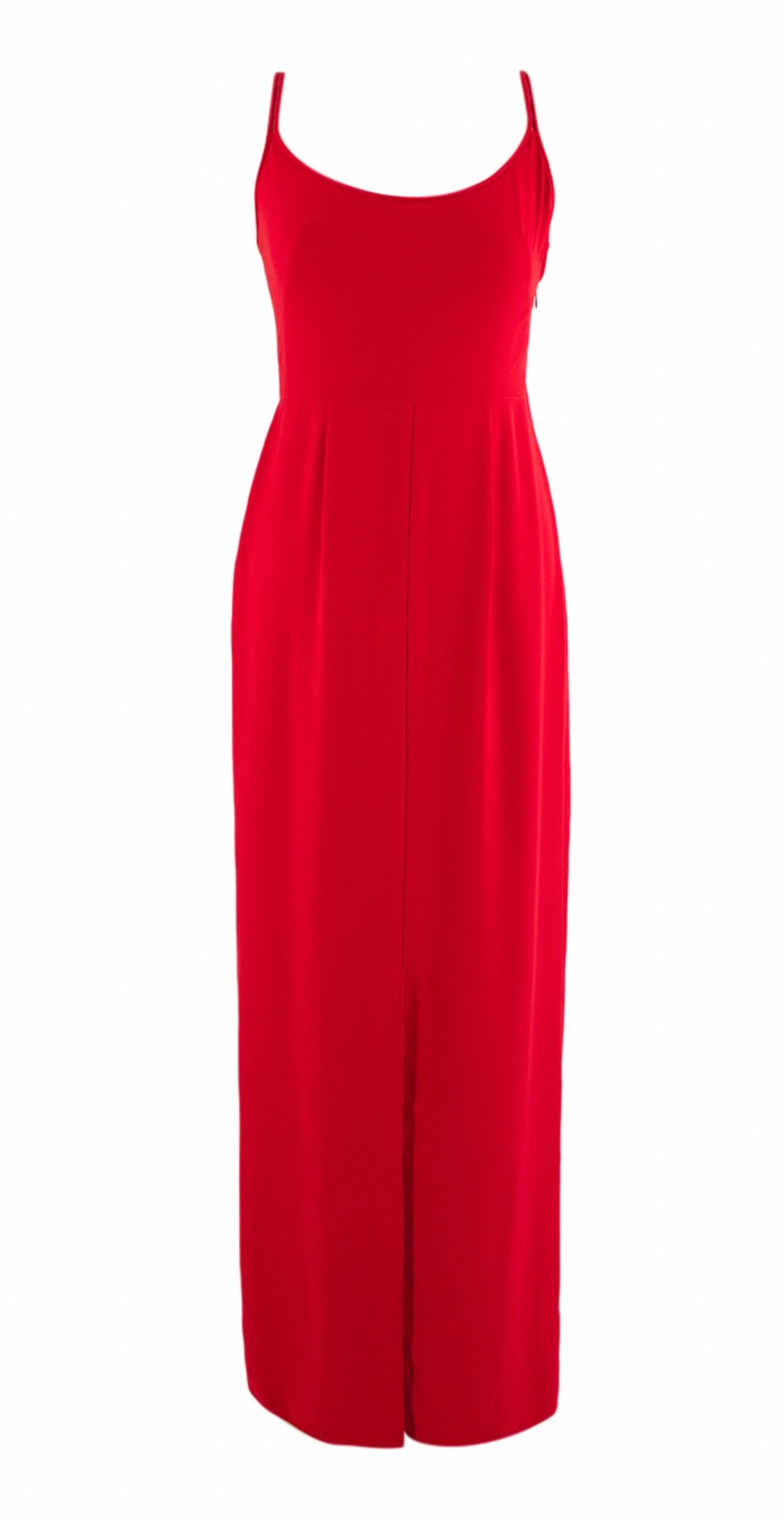 Jenny Packham Red Sleeveless Midi Dress