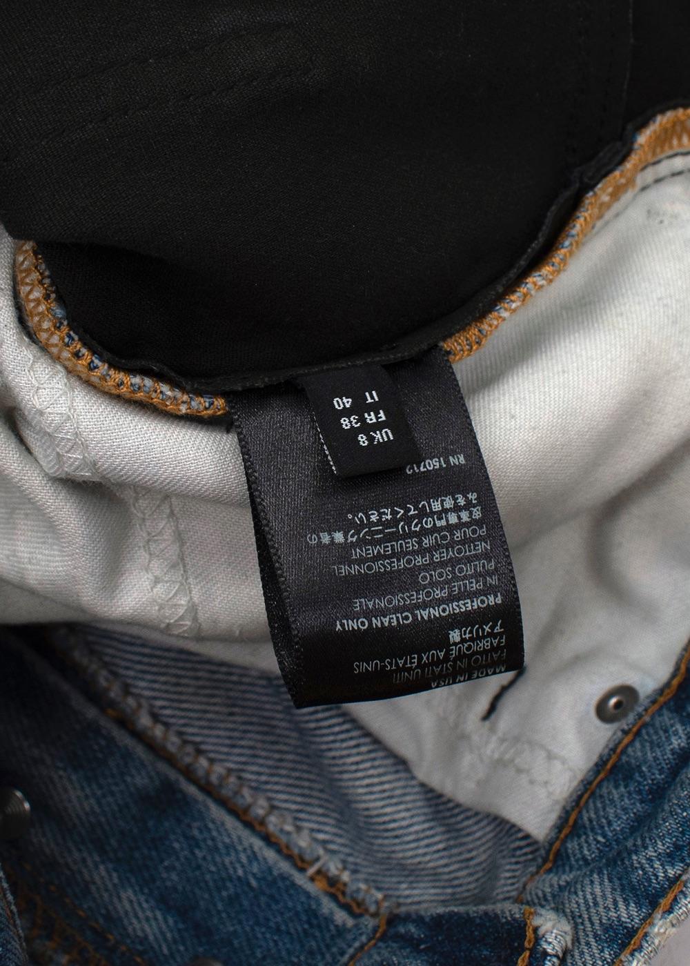 Combo Black Leather & Distressed Denim Jeans