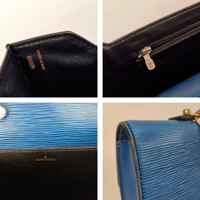 Blue Epi leather Conseiller 2Way business bag