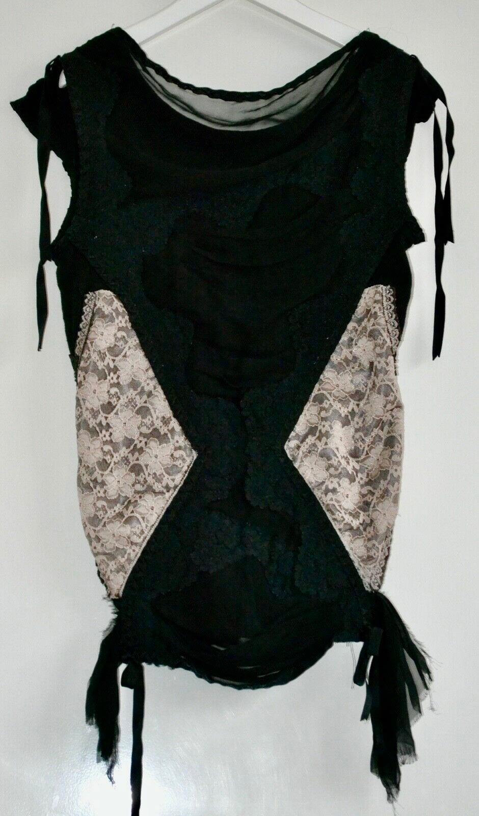 Cigana Lace Panelled Double Diamond Top