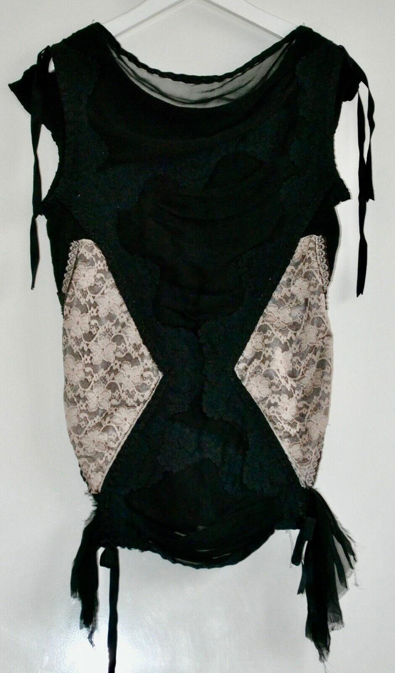 Cigana Lace Panelled Double Diamond Top