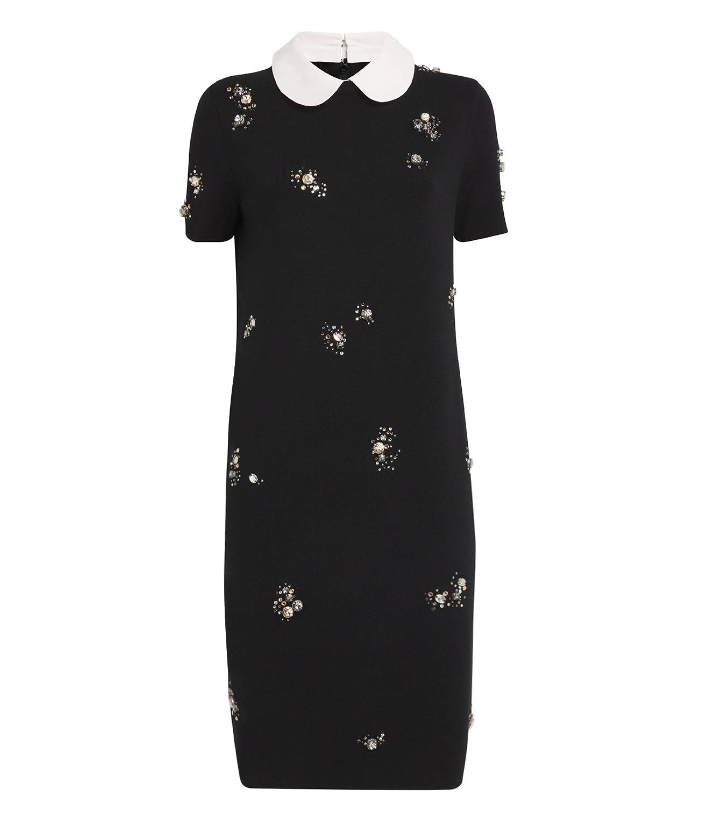 Tory Burch Embellished Wool-Blend Midi Dress