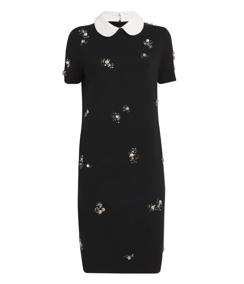 Tory Burch Embellished Wool-Blend Midi Dress