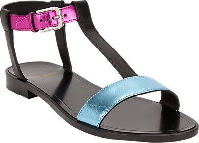 SAINT LAURENT Nu Pied T-strap Flat Sandal Shoe Flat
