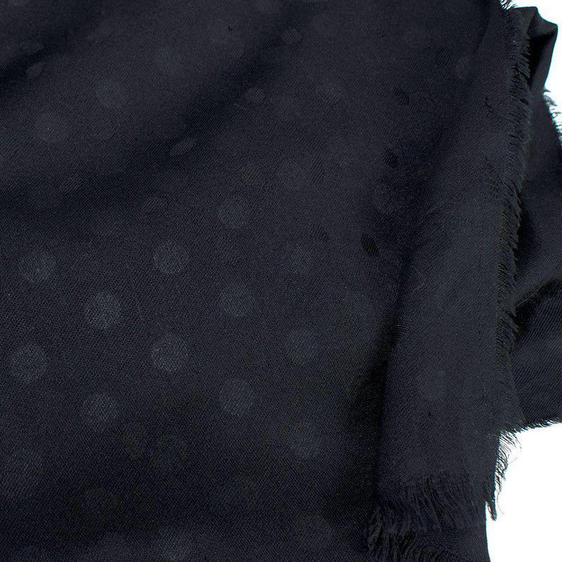 Balenciaga Black Polka Dot Scarf