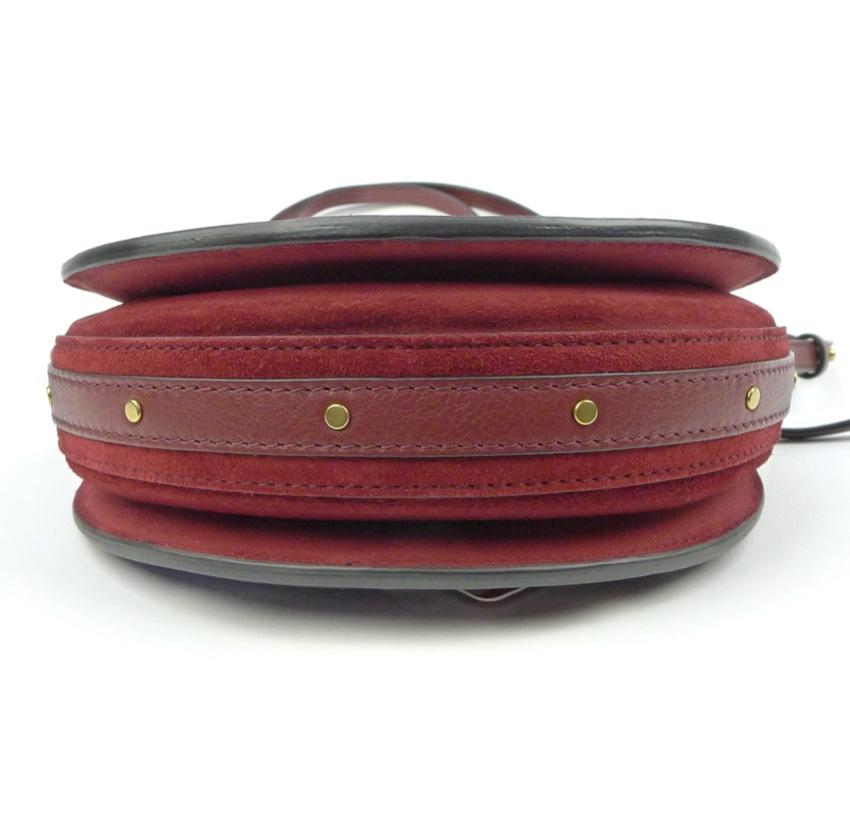 Chloe Burgundy/Red Suede & Leather Pixie Crossbody Bag