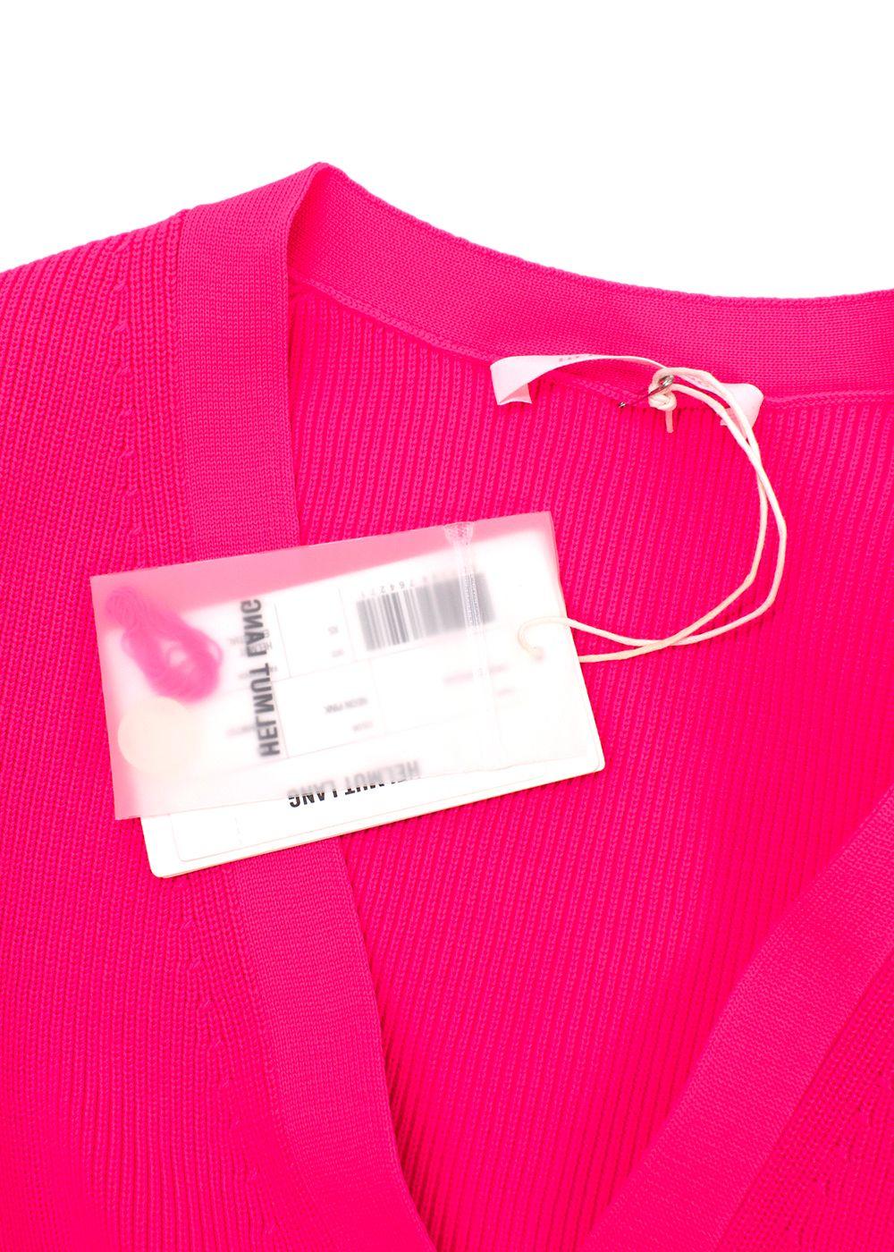 Helmut Lang Bright Pink Essential Crop Cardigan and Mini Skirt Set